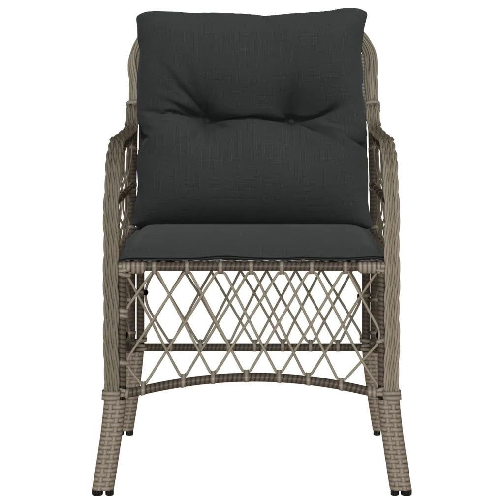Sedie da Giardino con Cuscini 2 pz Grigie in Polyrattan 365155
