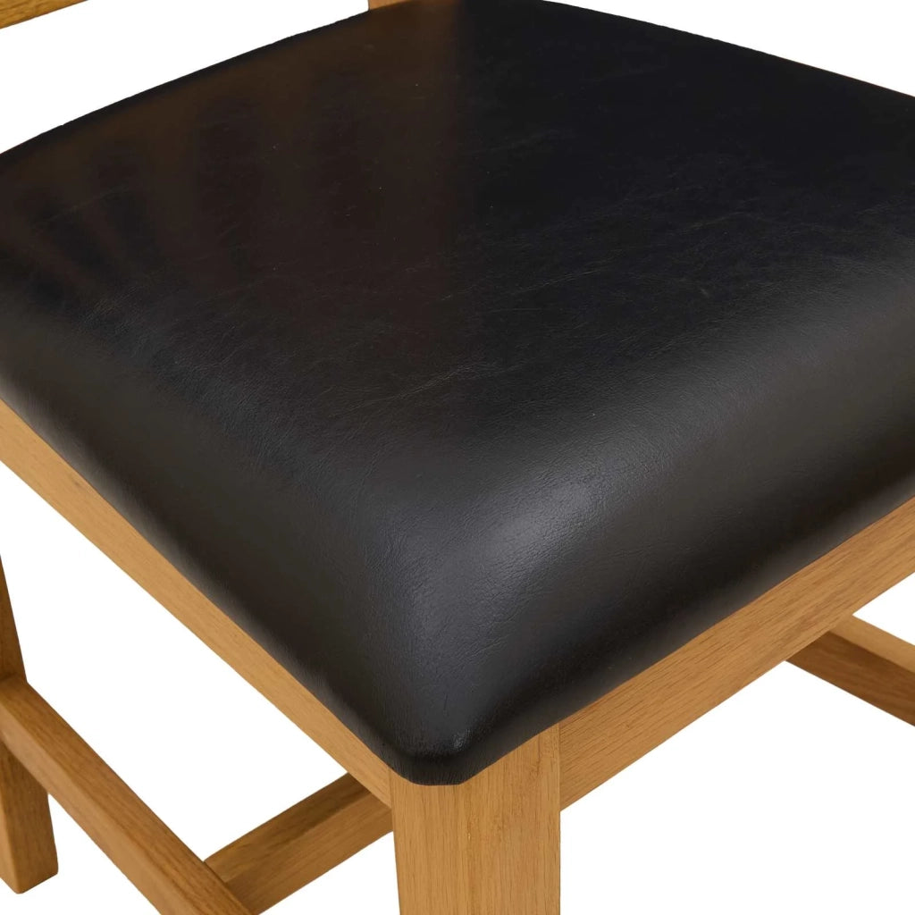 Sedia da pranzo 2 pz Legno di Quercia Massello Nero 42039169