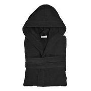 Accappatoio nero 100% cotone taglia S con tasche cappuccio e cintura