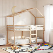 Letto a Castello senza Materasso-Struttura Letto a Castello 90x200cm Massello Pino 341704