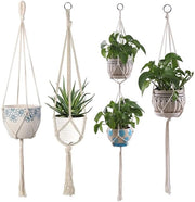 Set di vasi a piante a macramé appesi - spazievendente - set da 4