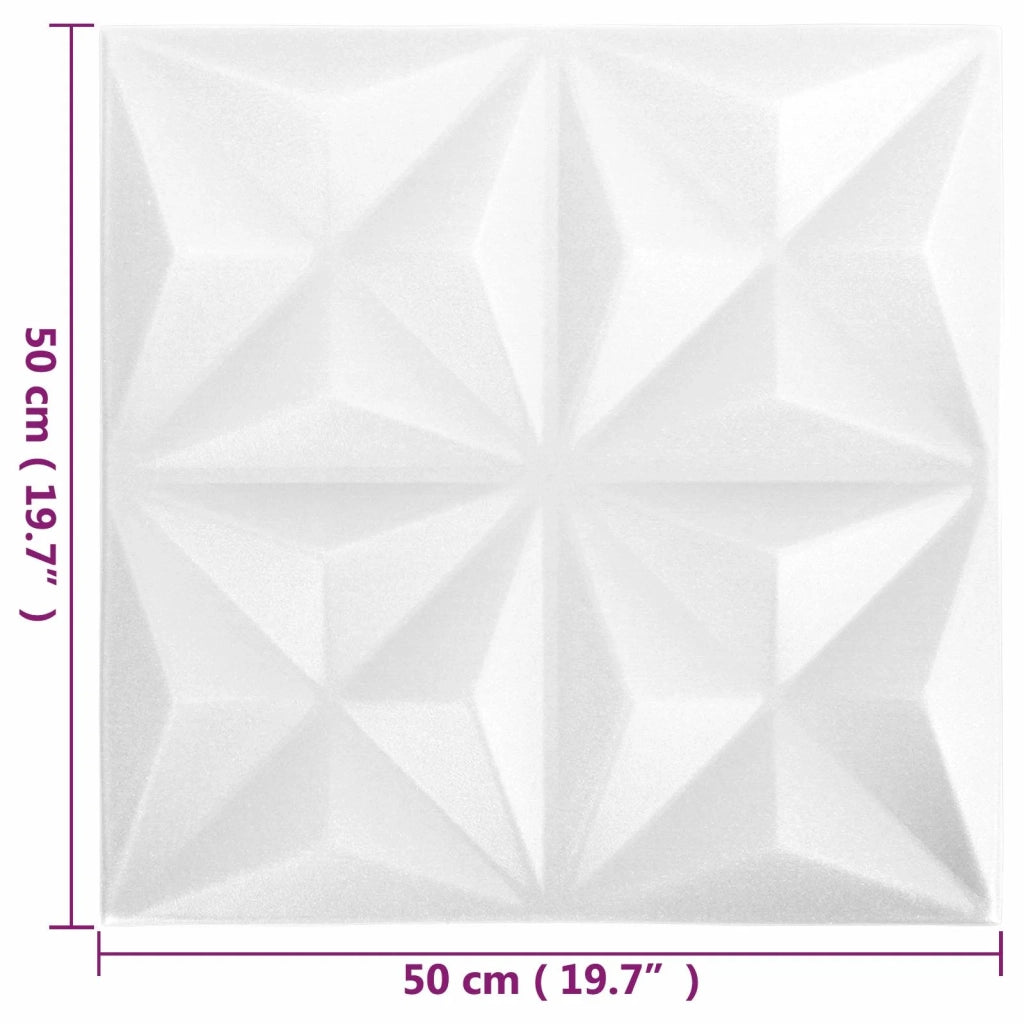 Pannelli da parete 48 pcs Bianco Origami 50 x 50 cm Schiuma XPS 42046023