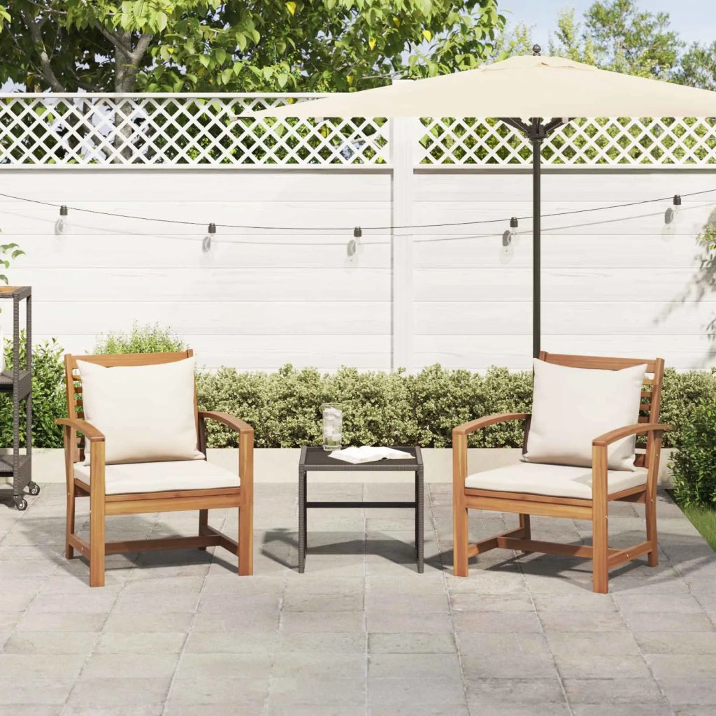Sedia con cuscino 2 Pezzo Marrone e Crema 65 x 60 x 76,5 cm
