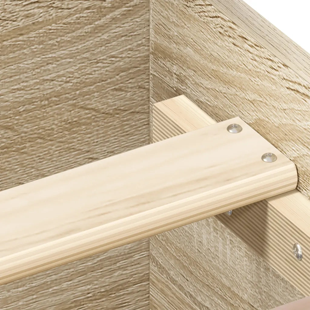 Giroletto con Testiera e Pediera-Struttura Letto Rovere Sonoma 150x200 cm