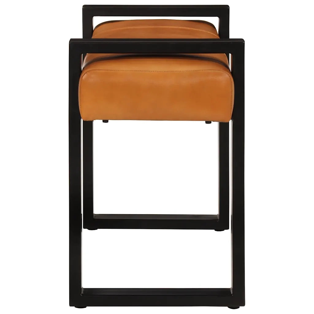 Panca Nera e Marrone 110 cm in Vera Pelle di Capra 342210