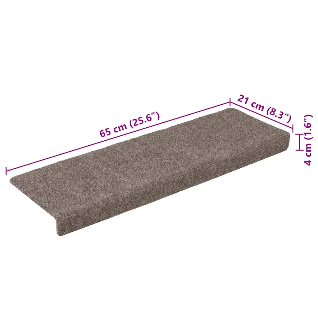 Tappetini per scale autoadesivi 30 pz 65x21x4 cm beige bordo rettangolare 3365700