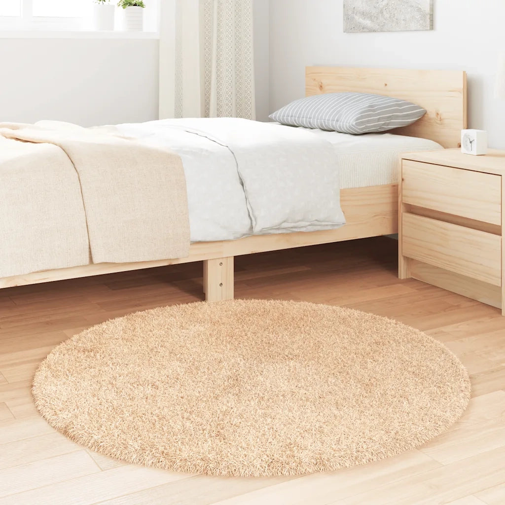 Tappeto Shaggy a Pelo Lungo NAVARRA Beige 100x100 cm poliestere 4102893