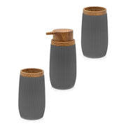 Set accessori bagno in plastica grigio con dispenser sapone e due portaspazzolini Blob