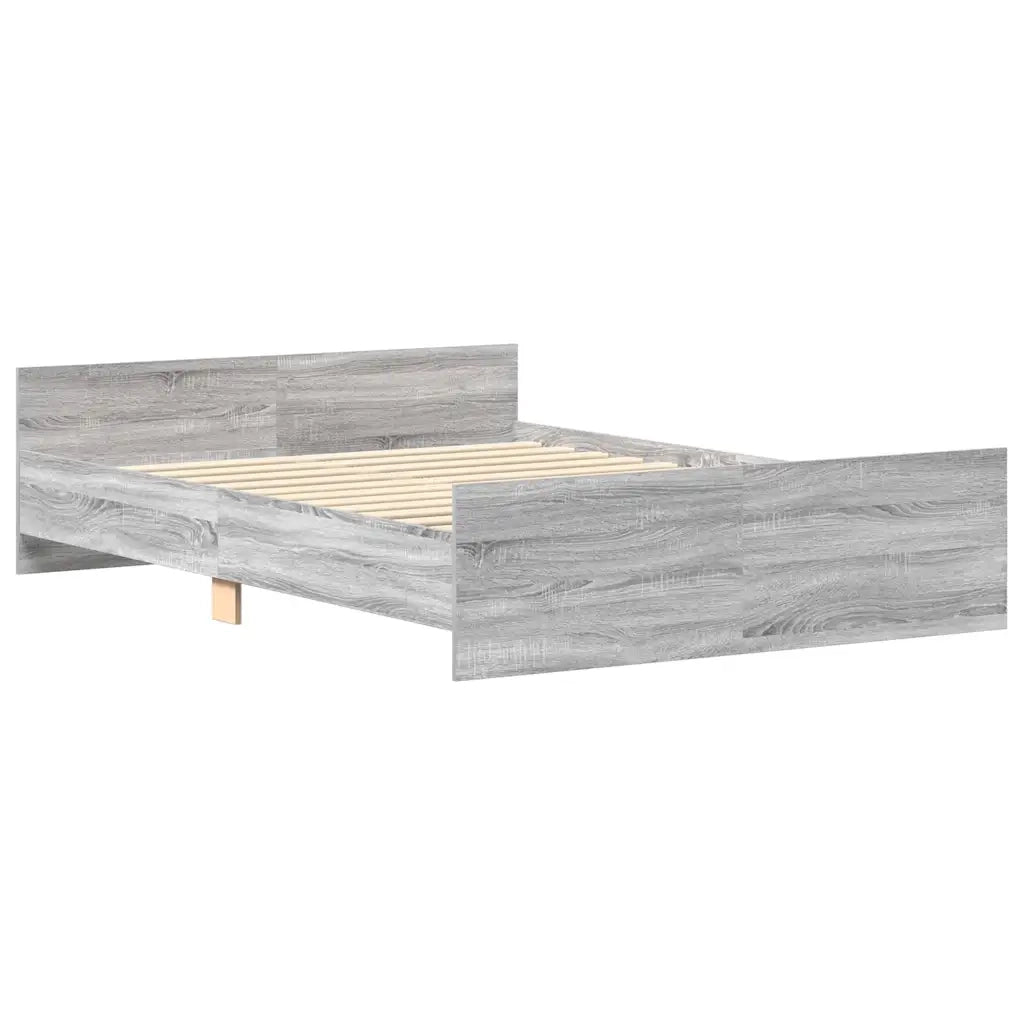 Letto matrimoniale | Letto per adulti | Giroletto con Testiera e Pediera Grigio Sonoma 120x190 cm