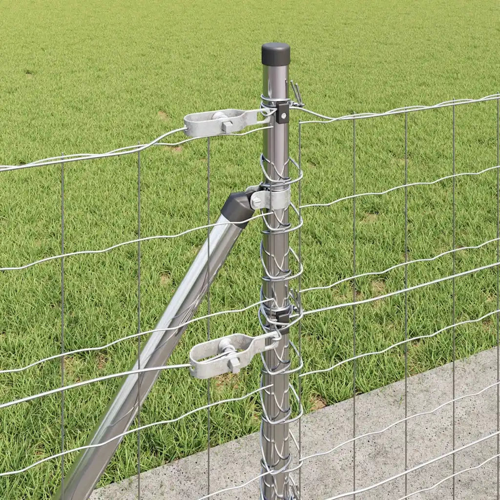 Recinzione da Giardino | Recinzione con Posto Argento 0,6 x 50 m Acciaio