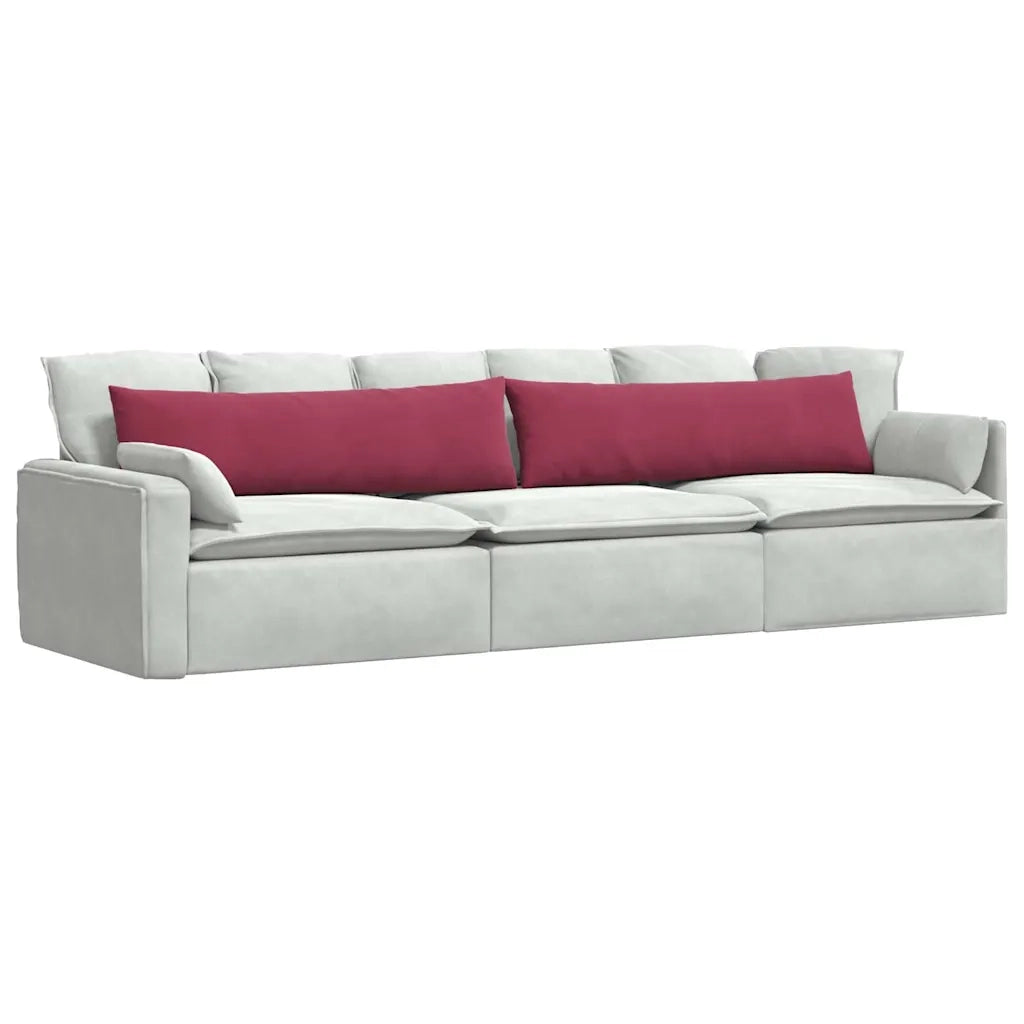 Cuscini da Divano 2 pcs Rosso Vino 145 x 40 cm Tessuto in Cords 42013847