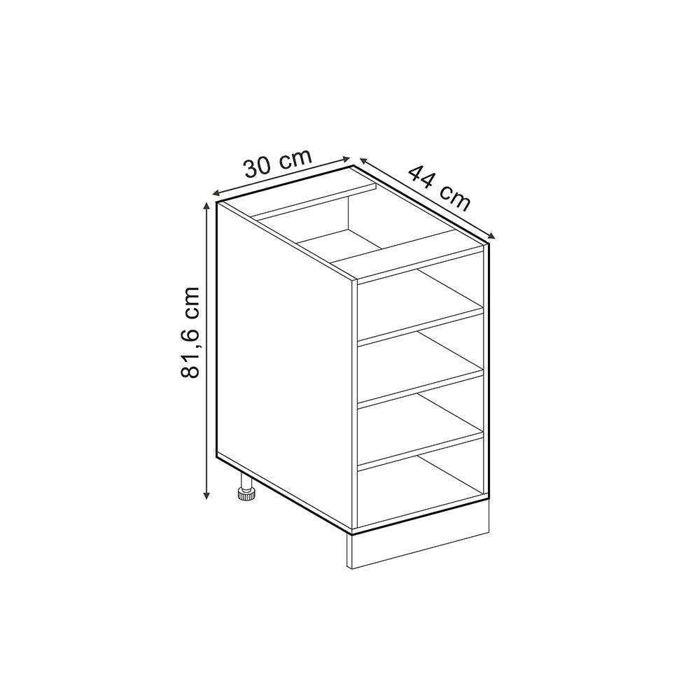Vicco Scaffale da cucina Bianco 30 cm , PL Marmo