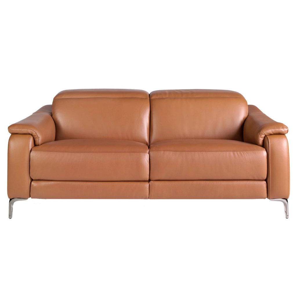 Divano relax a 3 posti in pelle marrone