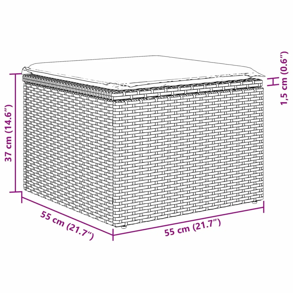 Set Divano da Giardino con cuscino 5 pcs Nero polyrattan 3345326
