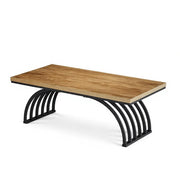 Tavolino da salotto con piano da 120 cm e struttura in metallo; design aperto per soggiorno; nero e marrone