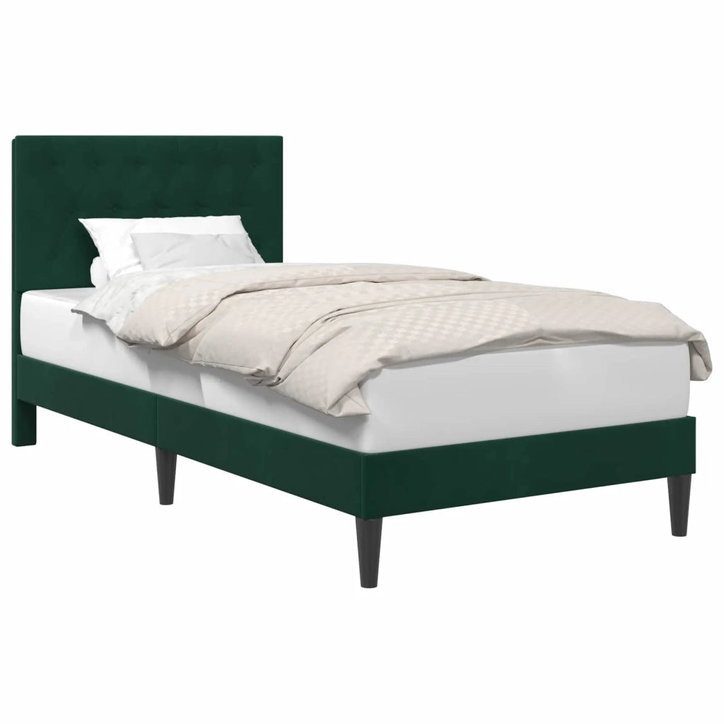 Struttura del letto-Giroletto Verde Scuro 80 x 200 cm Velluto 176292
