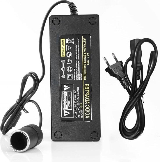 Converteur di tensione da 220 V a 12 V 15 A 180 W - Adattatore di rete per auto per frigoriferi portatili - contenitore per il raffreddamento - pompa per pneumatici.