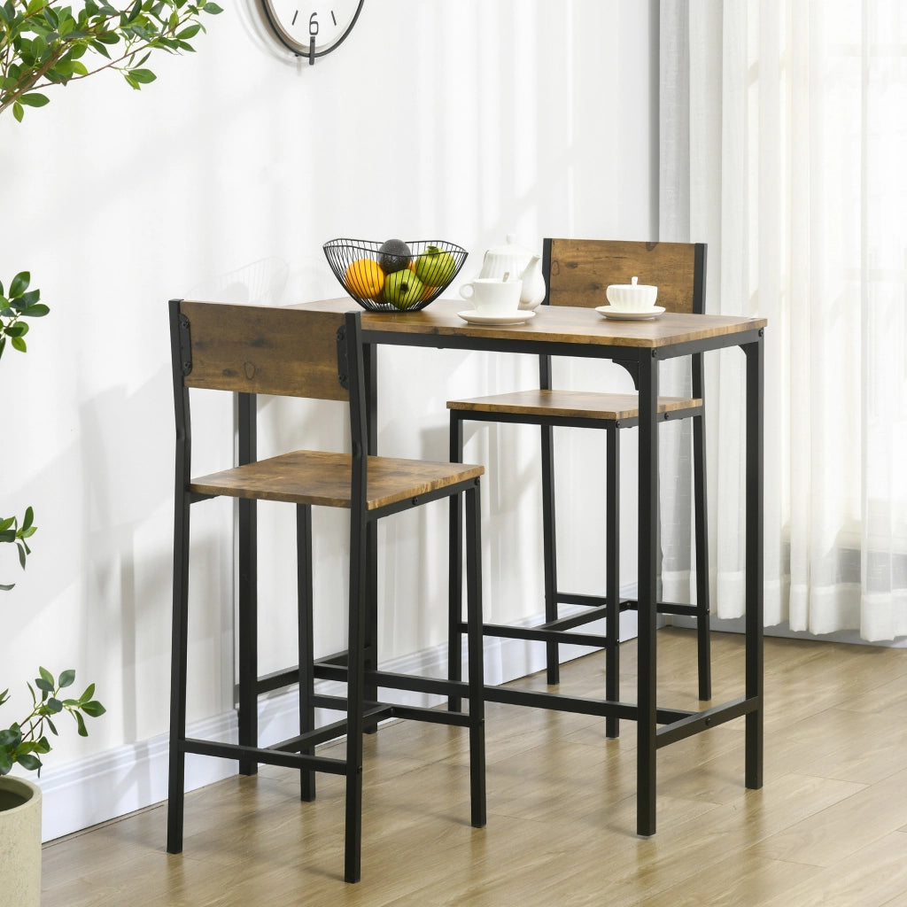 Set Bar ¨C Minimal ¨C 3 Pezzi, MDF, Metallo, Marrone