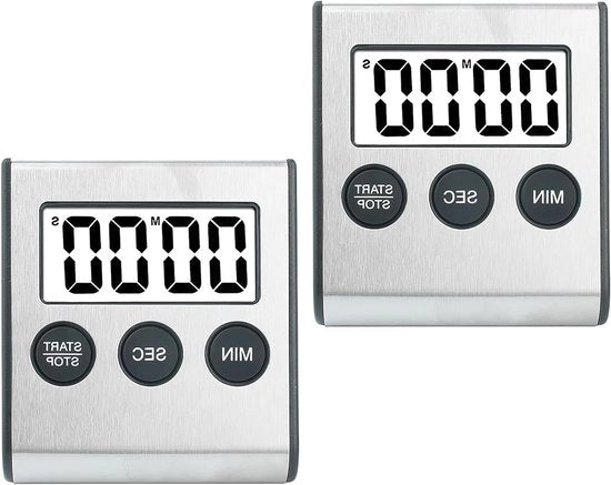 Due timer digitali a tempo breve con funzione sveglia magnetica per uova - per cucina studio sport riunioni medicina