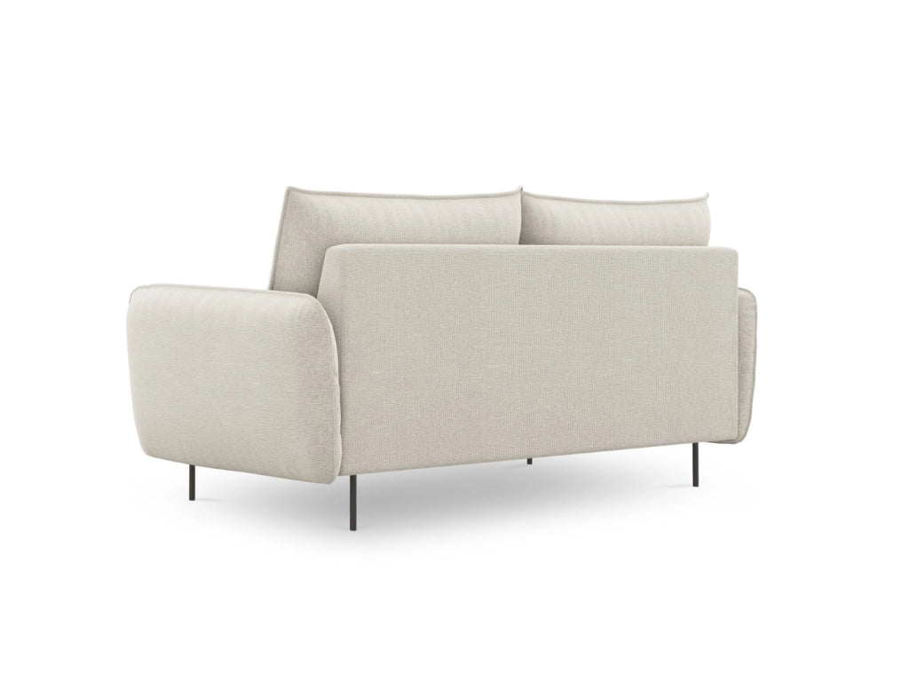 Cosmopolitan Design - Divano "Vienna" 2 posti in tessuto strutturato beige chiaro 