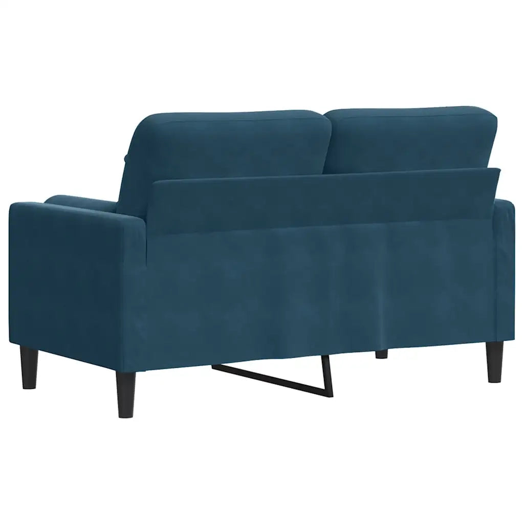 Divano a 2 Posti con Cuscini-Sofa 2 Posti con Cuscini Blu 120 cm in Velluto 286795