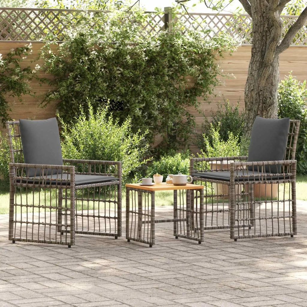 Set di Mobili da Esterno 3 pcs Nero e Grigio scuro 42025141