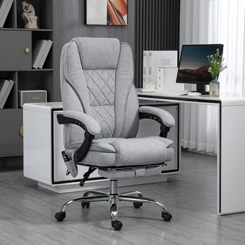 Sedia da ufficio con massaggio vibrante, sedia ergonomica da scrivania con funzione reclinabile, riscaldamento, sedia girevole regolabile in altezza