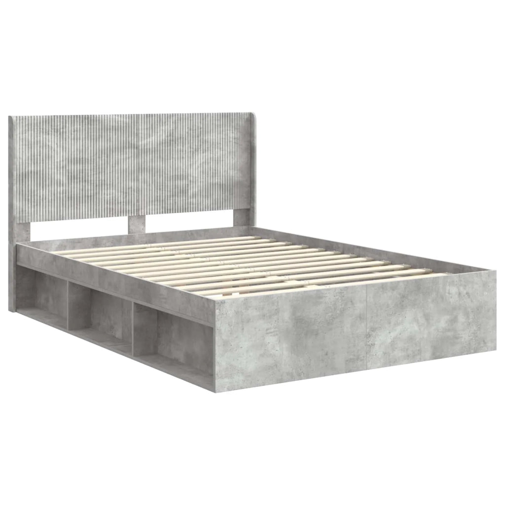 Struttura del letto con stoccaggio e testata Grigio Cemento 3413864