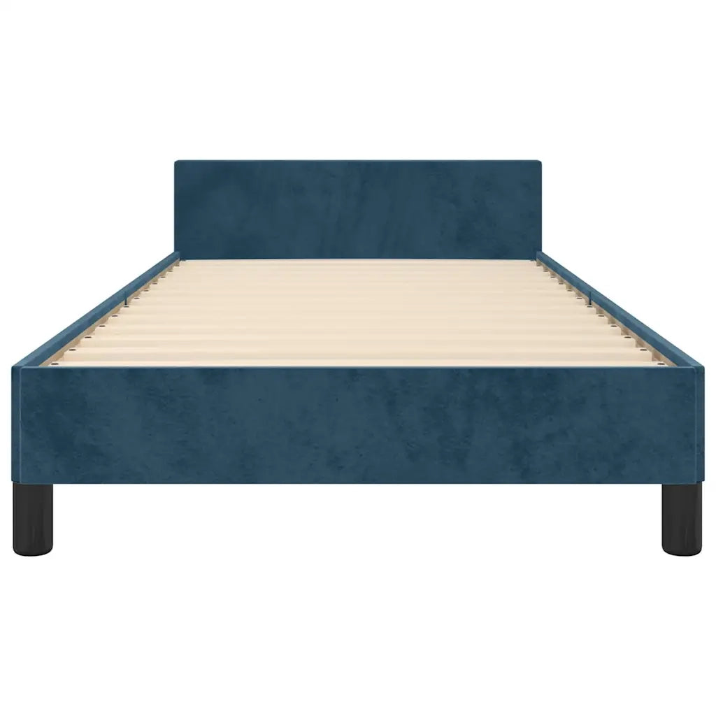 Letto singolo | Letto per adulti | Giroletto senza Materasso Blu Scuro 90x190 cm in Velluto