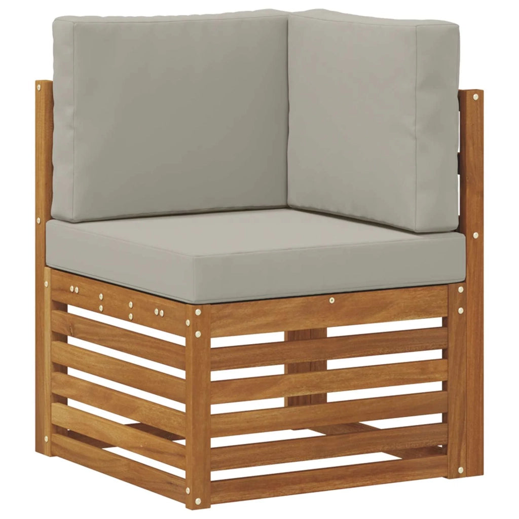 Set divano sezionale con cuscino 9 pcs Grigio Naturale e Chiaro 3375491