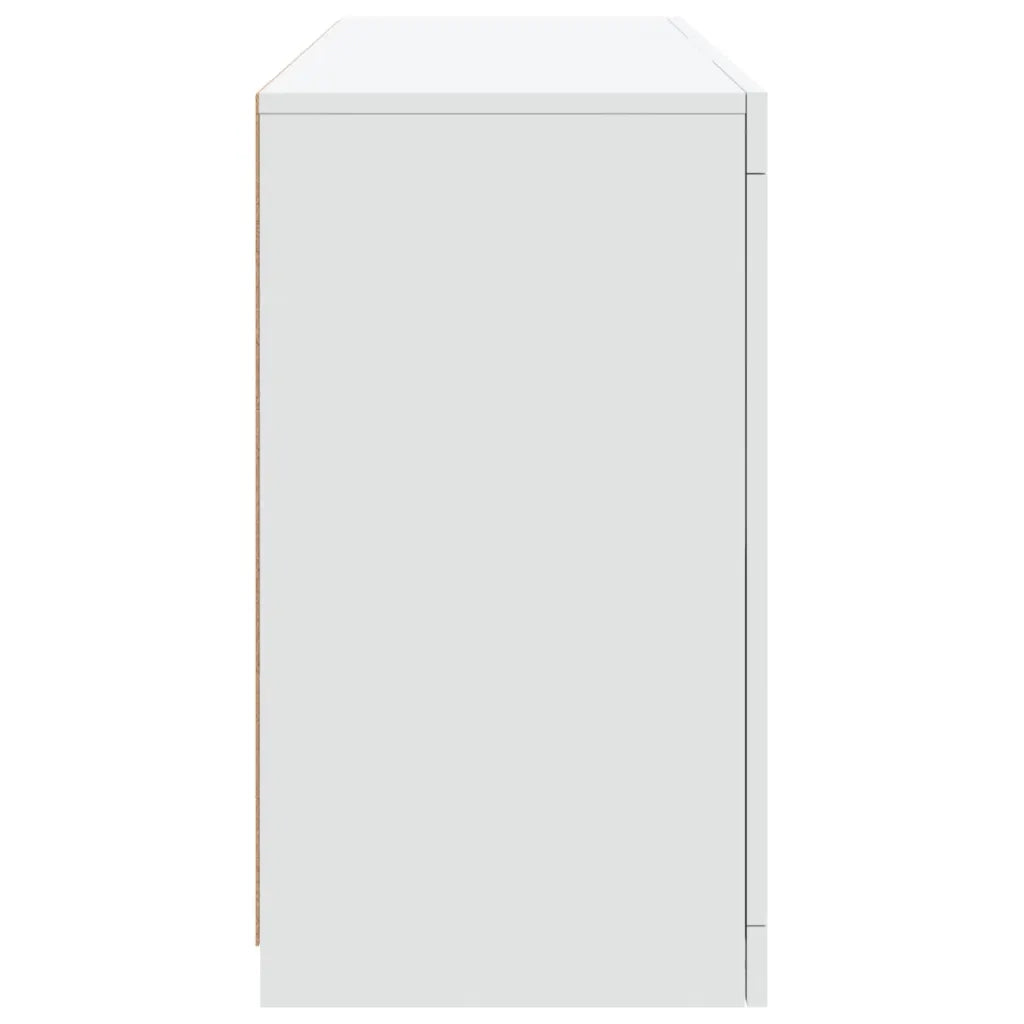 Credenza con Luci LED Bianca 123x37x67 cm