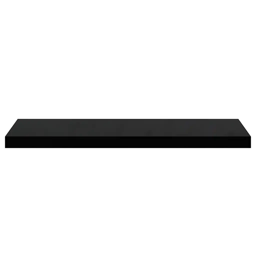 Scaffali a Parete 2 pz Nero Lucido 80x23,5x3,8 cm in MDF 323773