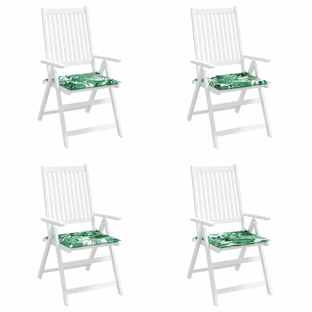 Cuscini per sedie 4 pz | Cuscini per sedie Motivo Foglia 50 x 50 x 4 cm