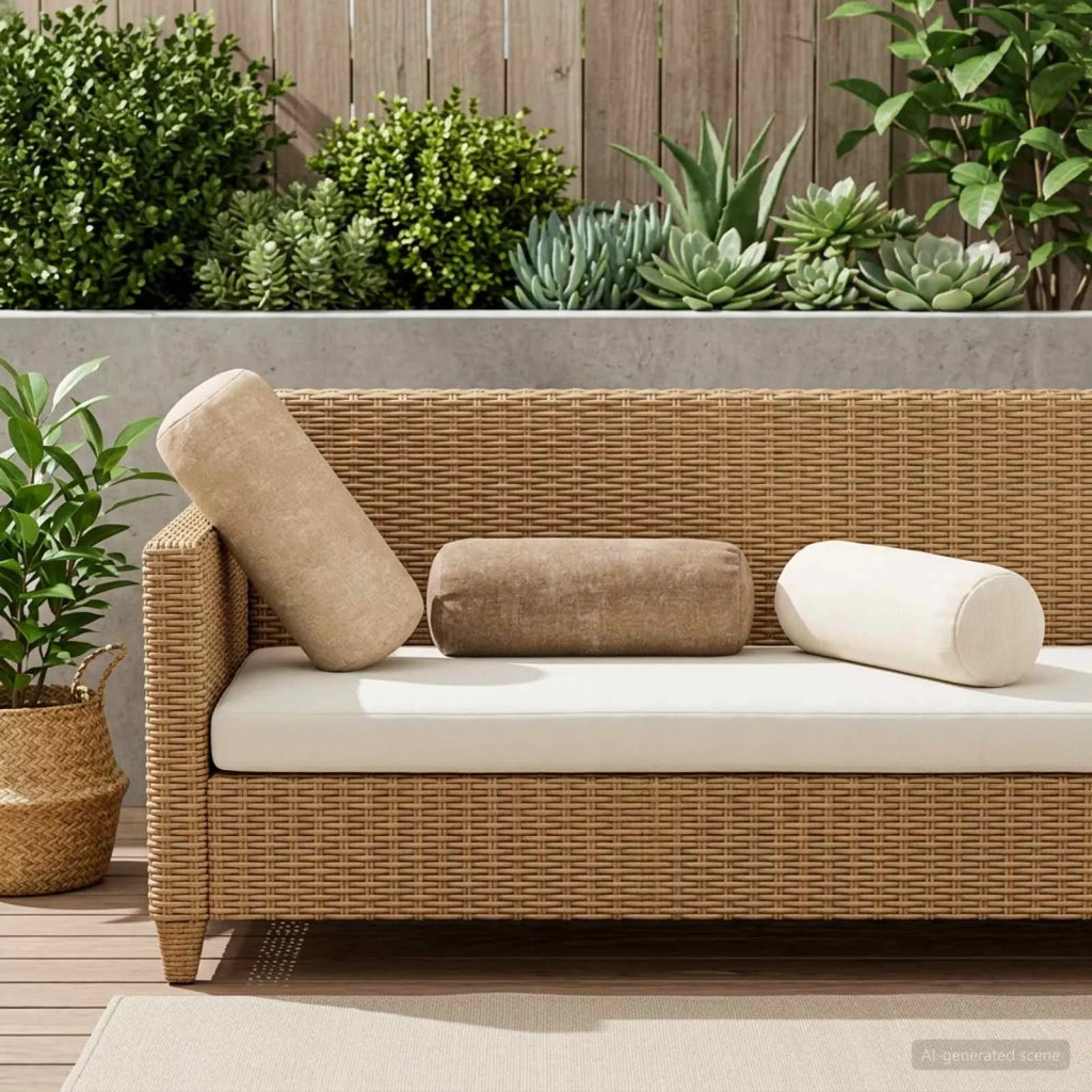 Federa 6 pz HEERLEN Marrone Ø 15 x 40 cm Tessuto Chenille 923290