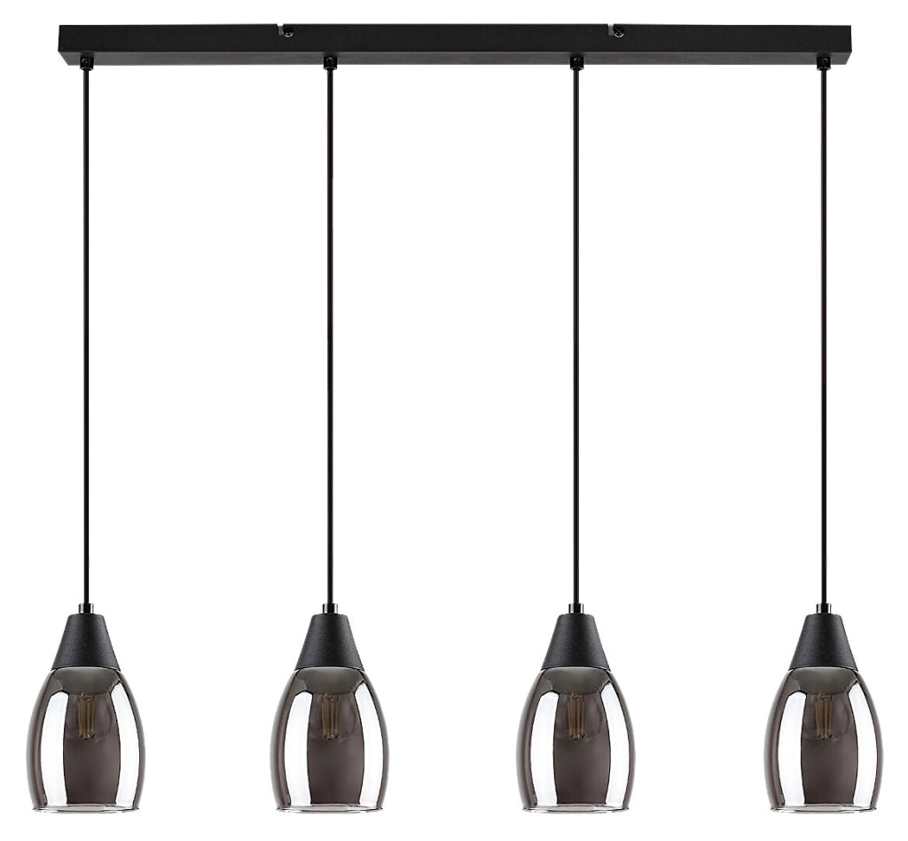 Lampada a sospensione Ilmari Rabalux nera 4xE27 120cm