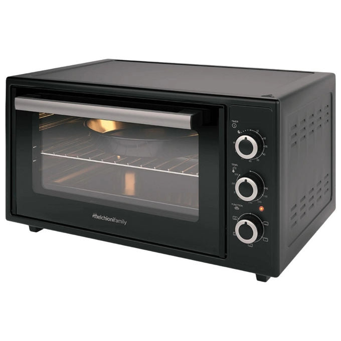 Melchioni forno elettrico ventilato Ardente 45, 45 litri, 300°C, 1634W, timer 90 minuti, nero