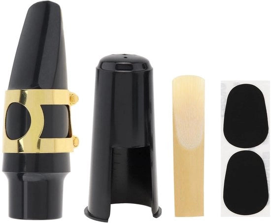 Accessori per Altsaxofoon 5-in-1 - Rietpads - Ligatuur di Ottone - Universale - Realizzato in Ceramica e Metallo - Accessorio per Saxofoon