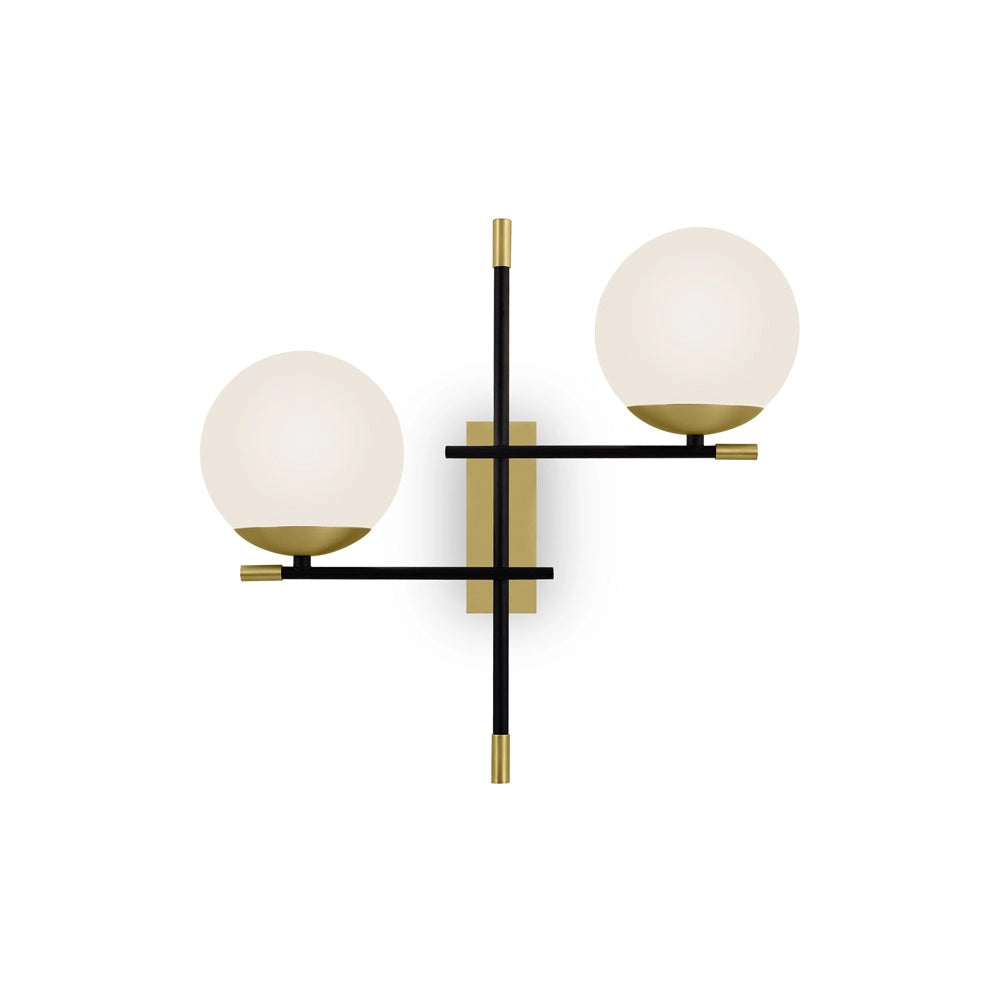 Maytoni Applique contemporanea Nostalgia 2 luci E14 oro metallo diffusore vetro