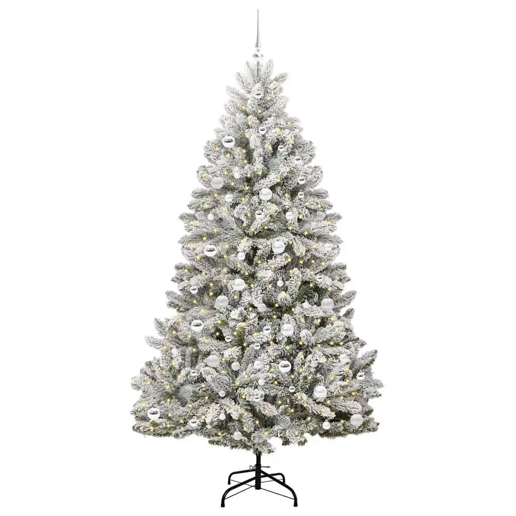 Albero di Natale artificiale con 300 LED Verde e Bianco 210 cm 3395762