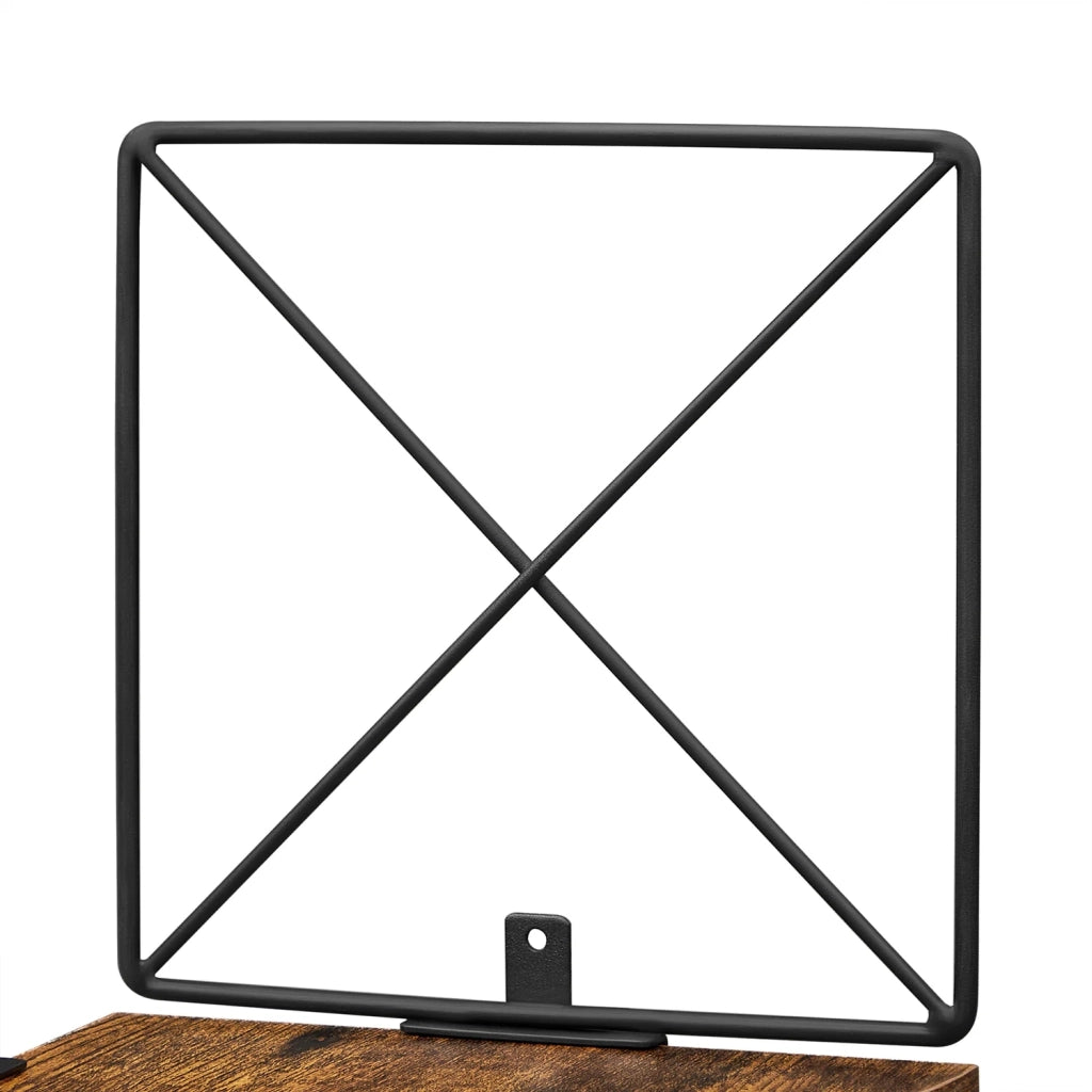 Mensola da parete angolare a 5 ripiani facile da montare per camera da letto soggiorno bagno cucina ufficio marrone rustico e nero 12_0005770
