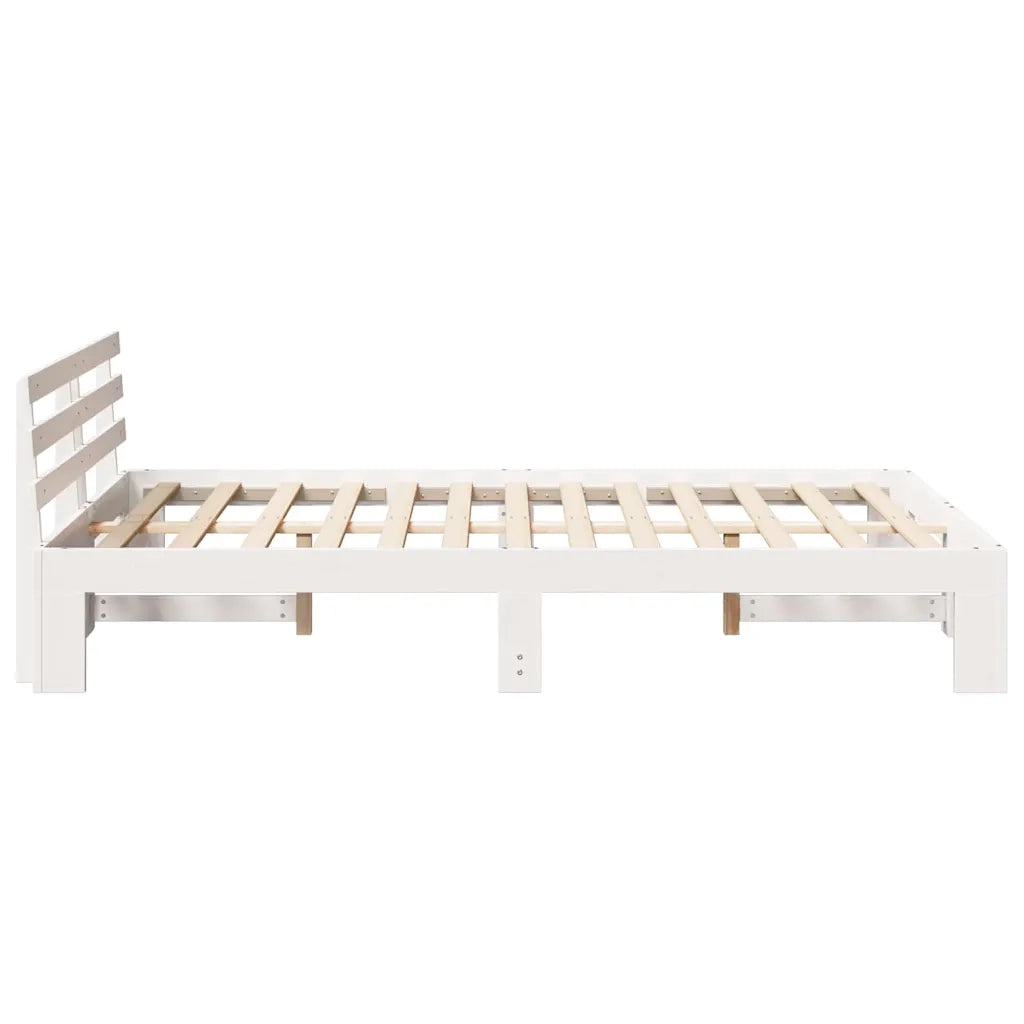 Struttura del letto-Giroletto-Rete del Letto Bianco 135 x 190 cm Pino massello 895310
