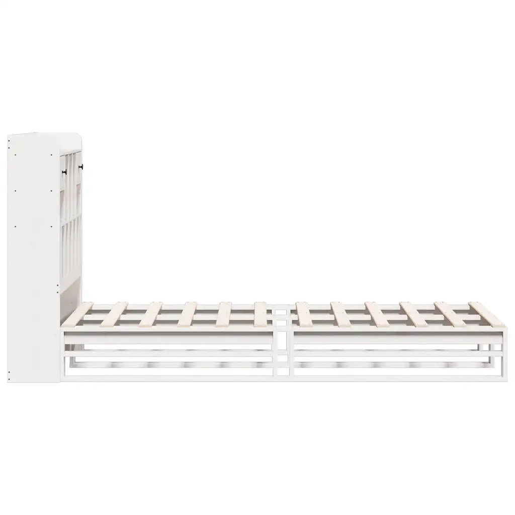 Letto Libreria senza Materasso Bianca 90x200 cm Legno di Pino 3323951