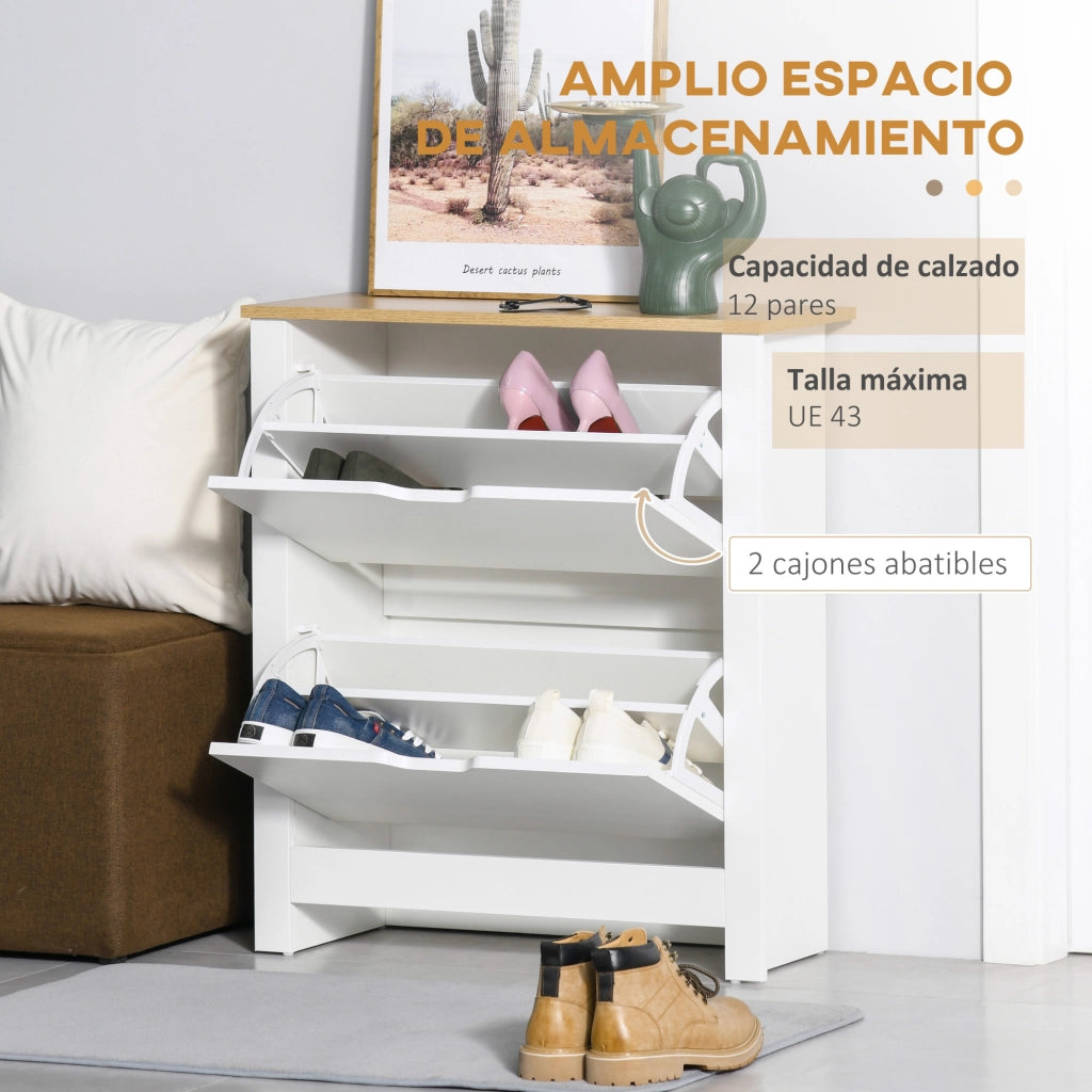 Scarpiera con cassetti e ripiani ¨C Minimal ¨C Bianco 72x26x80 cm
