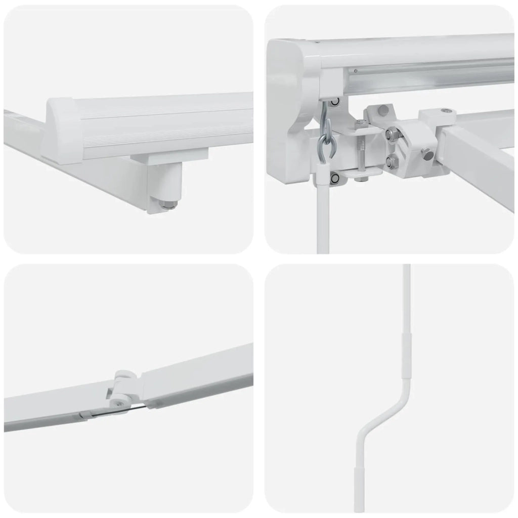 Cornice per Tenda Manuale con LED Bianco 3,5 x 2 m Alluminio 42024796