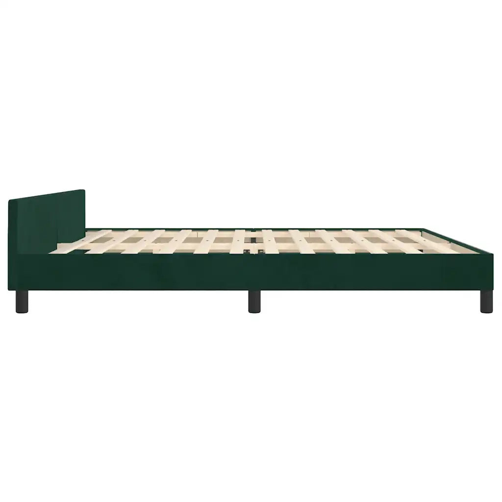 Letto matrimoniale | Letto per adulti | Giroletto senza Materasso Verde Scuro 200x200 cm in Velluto