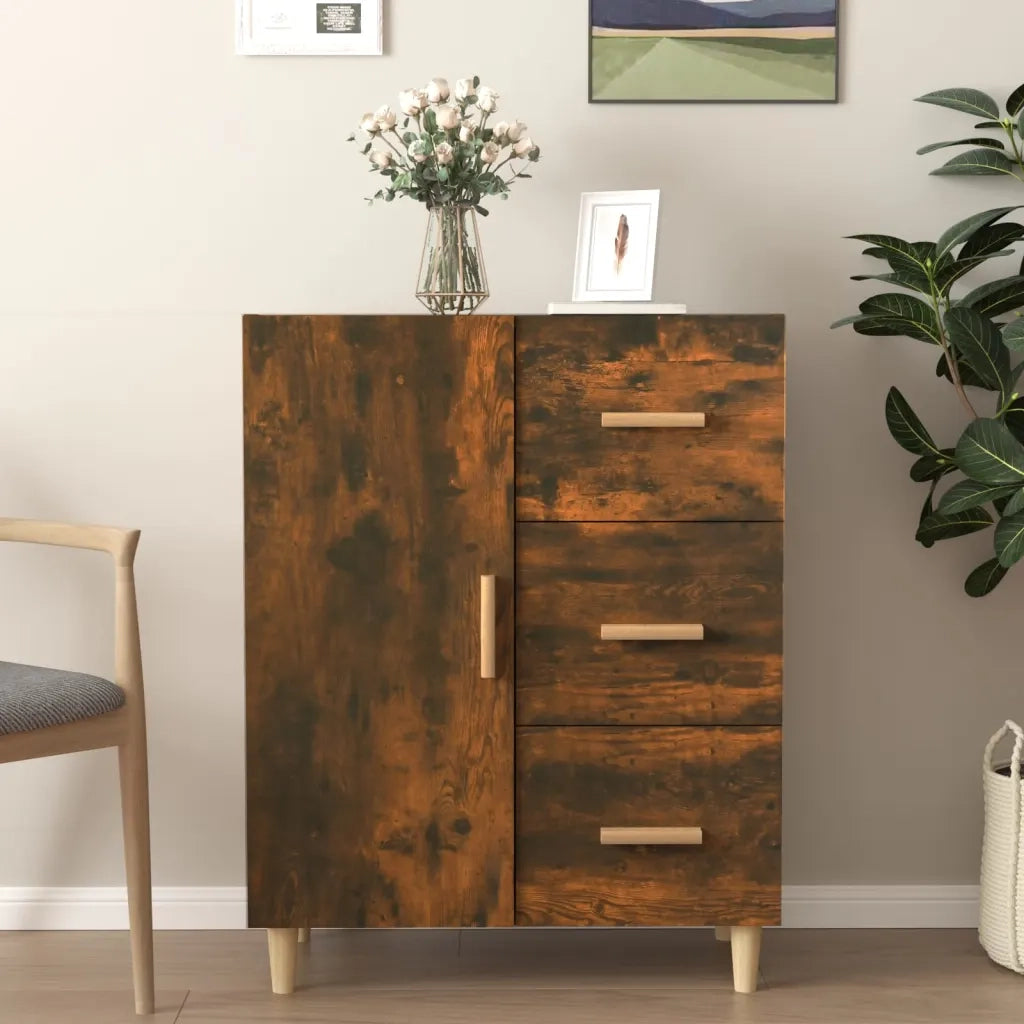 Credenza | Madia | Buffet da pranzo | Armadio da pranzo Rovere Fumo 69,5x34x90 cm in Legno Multistrato