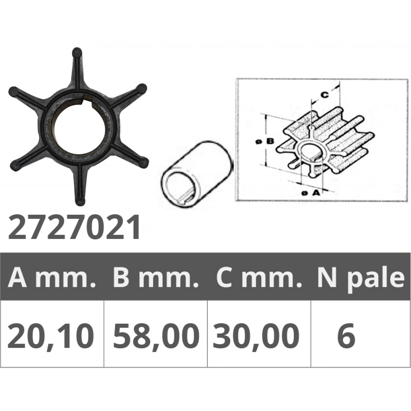GIRANTE YAMAHA 2T 75-85-90 HP YAMAHA IMPELLER 688-44352-03