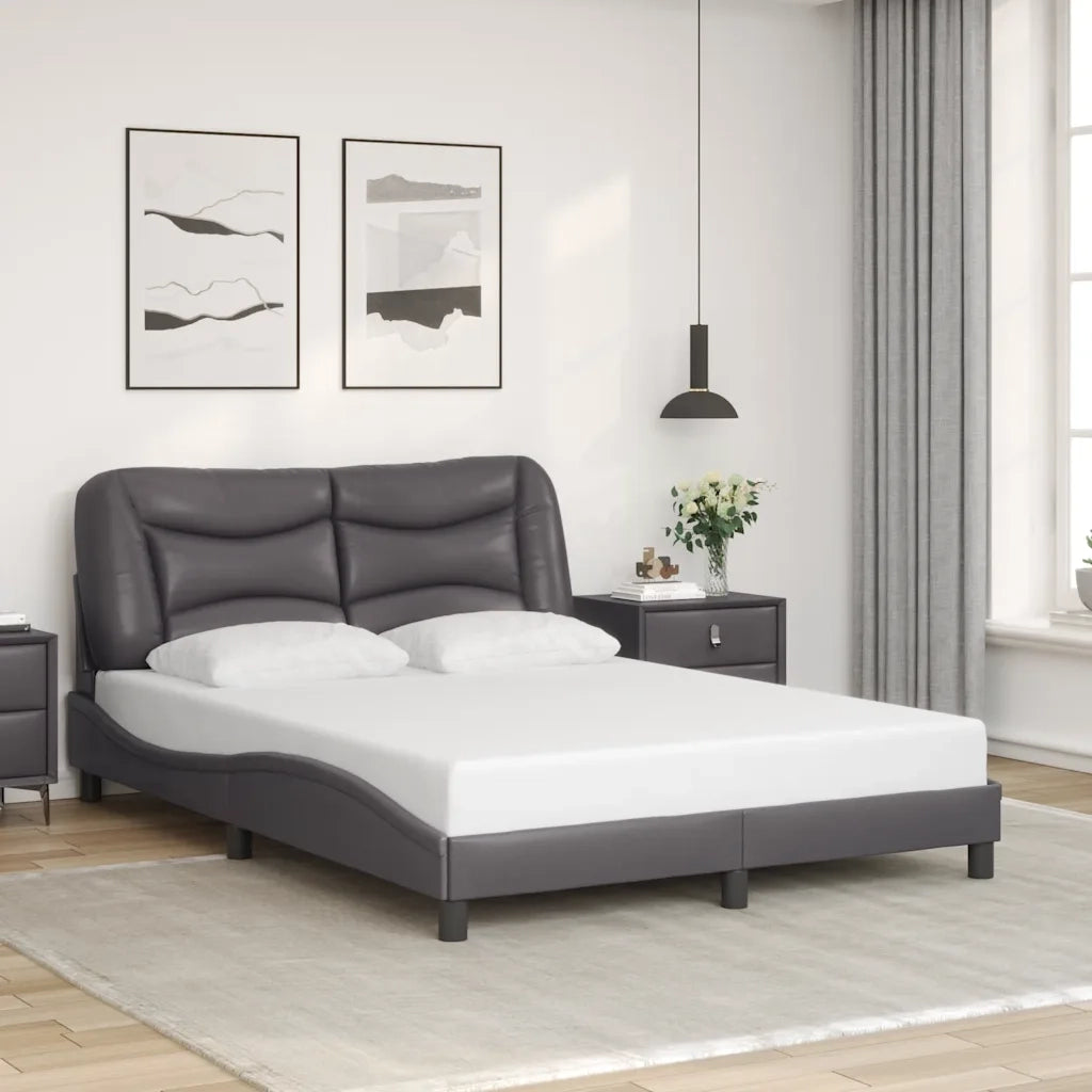 Giroletto senza Materasso Hvar Grigio 140x200 cm in Similpelle 3208005