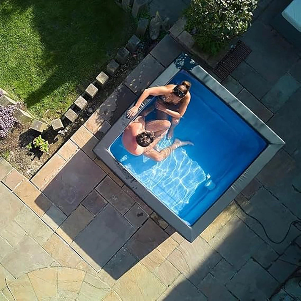 Piscina Spa Vasca Semi-Rigida 180x180x70 cm 6 Posti Riscaldamento Integrato Struttura in Schiuma NetSpa Celestia Nero