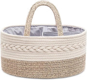 Organizzatore per Luie, con tessuto di cotone intrecciato, contenitore portatile con compartimenti scambiabili, per regalo di babbo o mamma (Beige)